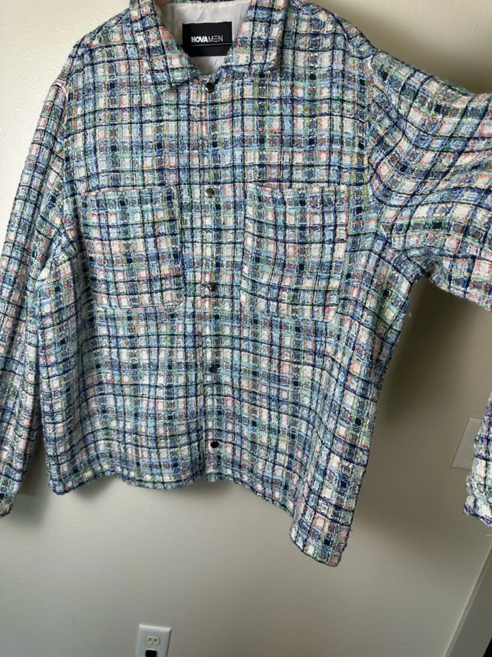 NOVA MEN Size‎ XXL Supernova Oversized Plaid Shacket Multi Color
